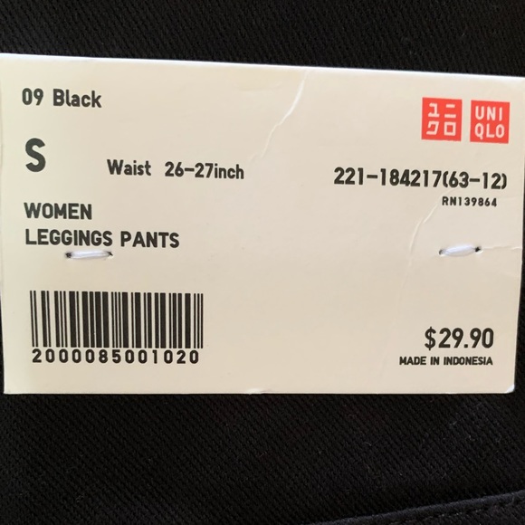 NWT Uniqlo Black Leggings Pants - Picture 4 of 5